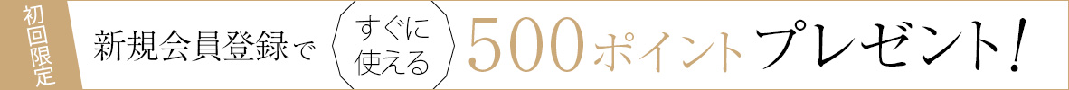 初回限定 新規会員登録で すぐに使える 500ポイント プレゼント