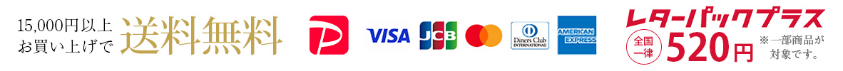 送料無料 クレジットカード VISA JCB Diners Mastercard AMERICAN EXPRESS レターパックプラス ご利用いただけます
